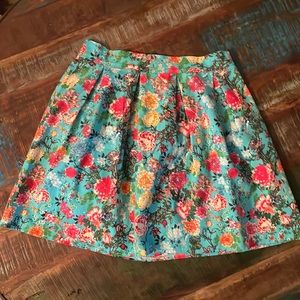 Blue Floral Mini Skirt